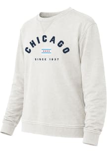 Chicago Mens Oatmeal Arch Flag Wordmark Long Sleeve Crew Sweatshirt