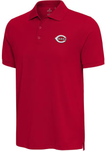 Antigua Cincinnati Reds Mens Red Nobel Short Sleeve Polo