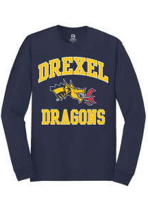 Summit Sportswear Drexel Dragons Navy Blue No 1 Primary Long Sleeve T Shirt