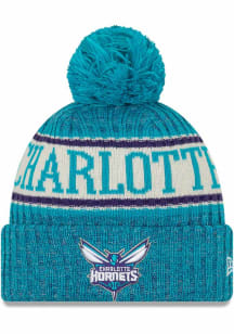 New Era Charlotte Hornets Light Blue Sport Pom Mens Knit Hat