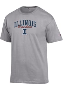 Champion Illinois Fighting Illini Grey Grandma Script Jersey Short Sleeve T Shirt