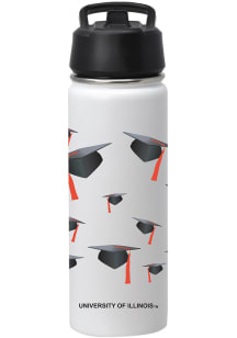 Illinois Fighting Illini 20 oz Grad Stainless Steel Bottle - White