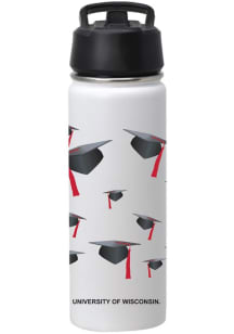 Wisconsin Badgers 20 oz Grad Stainless Steel Bottle - White