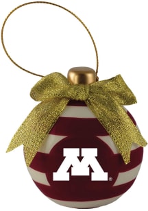 Minnesota Golden Gophers Ceramic Striped Ball Ornament - Maroon