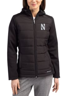 Cutter and Buck Northwestern Wildcats Womens Purple Evoke Hood Heavy Weight Jacket