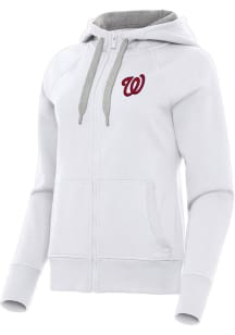 Antigua Washington Nationals Womens White Victory Long Sleeve Full Zip Jacket
