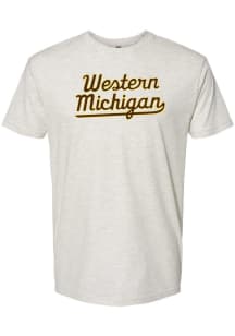 Western Michigan Broncos Oatmeal Western Michigan Script Short Sleeve T Shirt