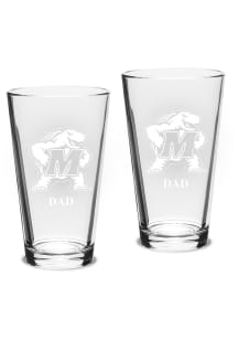 Maryland Terrapins Dad Pub Set Pint Glass - White