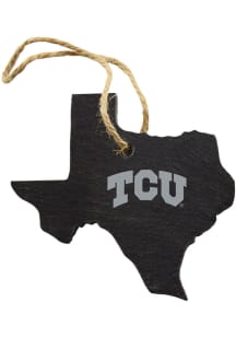 TCU Horned Frogs Slate State Shape Ornament - Grey