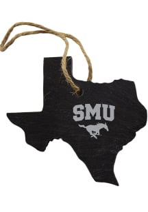 SMU Mustangs Slate State Shape Ornament - Grey