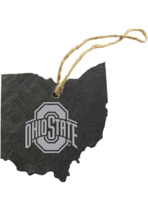 Ohio State Buckeyes Slate State Shape Ornament - Grey