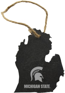 Michigan State Spartans Slate State Shape Ornament - Grey