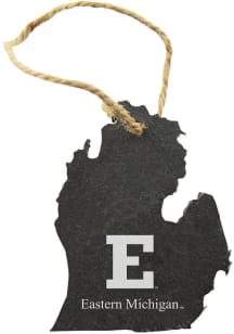 Eastern Michigan Eagles State Shape Slate Ornament - Grey