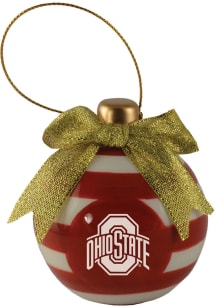 Ohio State Buckeyes Ceramic Bulb Ornament Ornament - Red