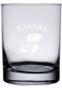 Kansas Jayhawks 14oz Etched Rock Glass - White