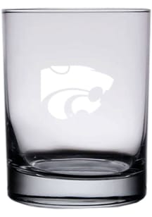 K-State Wildcats 14oz Power Cat Etched Rock Glass - White