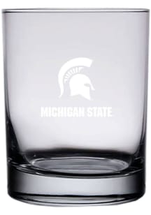 Michigan State Spartans 14oz Etched Rock Glass - White