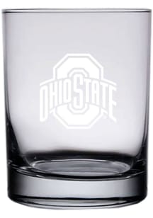 Ohio State Buckeyes 14oz Etched Rock Glass - White
