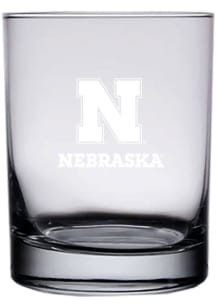 Nebraska Cornhuskers 14oz Etched Rock Glass - White