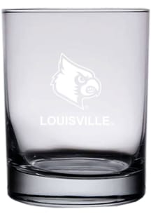 Louisville Cardinals 14oz Etched Rock Glass - White