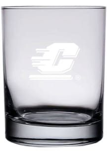Central Michigan Chippewas 14oz Etched Rock Glass - White