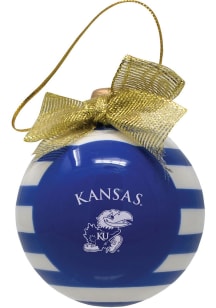 Kansas Jayhawks Ceramic Bulb Ornament - Blue