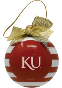 Kansas Jayhawks Ceramic Bulb Ornament - Red