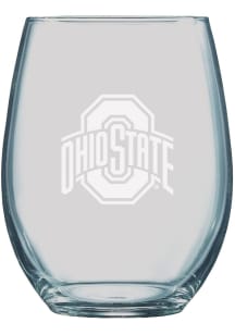 Ohio State Buckeyes 21oz Etched Stemless Wine Glass - White
