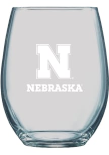 Nebraska Cornhuskers 21oz Etched Stemless Wine Glass - White