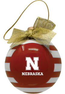 Nebraska Cornhuskers Ceramic Bulb Ornament - Red
