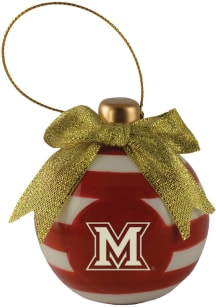 Miami RedHawks Ceramic Bulb Ornament - Red