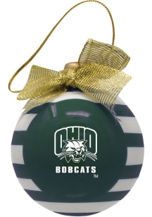 Ohio Bobcats Ceramic Bulb Ornament - Green