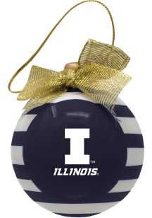 Illinois Fighting Illini Ceramic Bulb Ornament - Navy Blue