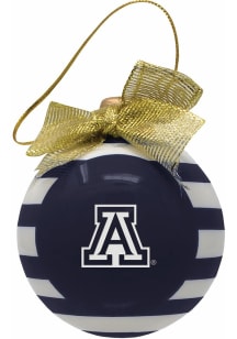 Arizona Wildcats Ceramic Striped Ball Ornament - Navy Blue
