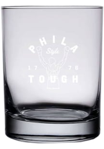 Philadelphia 14oz Engraved Rock Glass - White