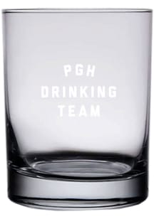 Pittsburgh 14 oz Engraved Rock Glass - White