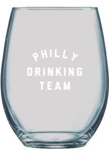 Philadelphia 21oz Engraved Design Stemless Wine Glass - White