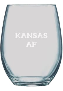 Kansas 21oz Engraved Stemless Wine Glass - White