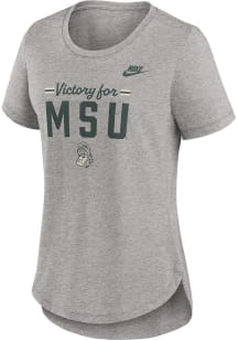 Nike Michigan State Spartans Womens Grey Legacy Triblend Short Sleeve T-Shirt