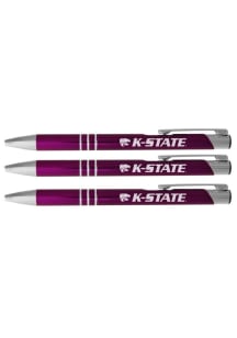 K-State Wildcats 3 Pack Ball Point Pen - Purple