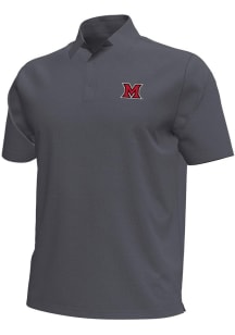 Under Armour Miami RedHawks Mens Grey Heather Embroidered Short Sleeve Polo