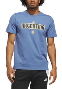 Adidas Argentina National Team Blue World Cup Home Jersey Hook Short Sleeve T Shirt
