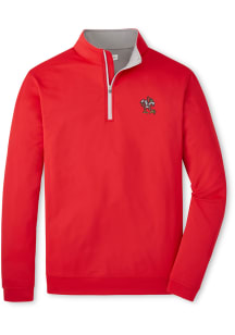 Peter Millar Louisville Cardinals Mens Red Perth Long Sleeve Qtr Zip Pullover