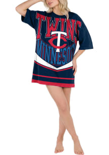Concepts Sport Minnesota Twins Womens Navy Blue Mosaic Loungewear Sleep Shirt