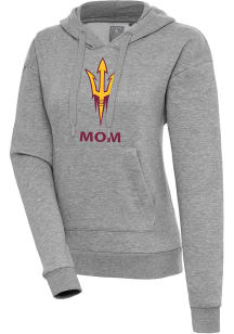 Antigua Arizona State Sun Devils Womens Grey Heather Mom Victory Hooded Sweatshirt