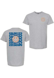 Summit Sportswear Colorado Grey Smiley Short Sleeve Fashion T Shirt