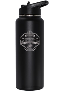 Philadelphia Eagles 2024 Super Bowl Champions 34oz Etched Quencher Stainless Steel Bottle - Black