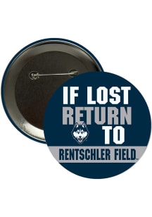 UConn Huskies 3" If Lost Return To Button - Navy Blue