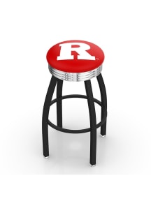 Rutgers Scarlet Knights 3 Ring Chrome Seat Pub Stool - Black