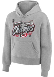 Carolina Hurricanes Womens Ash 2026 Stanley Cup Champs Locker Room Hooded Sweatshirt